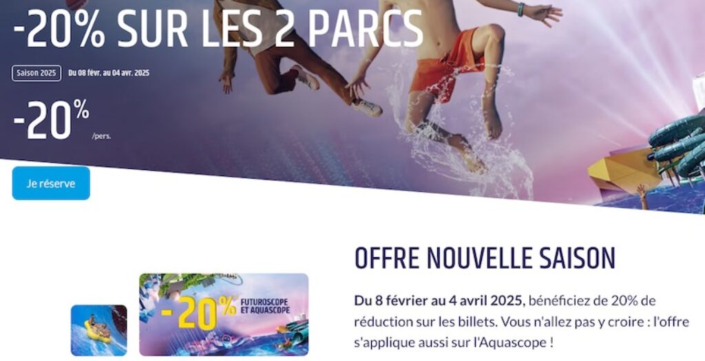 Promo réduction billet futuroscope et Aquascope 2025