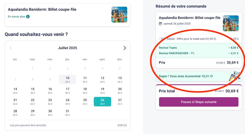 Code promo Aqualandia Benidorm : remise + réduction journée parc aquatique en Espagne