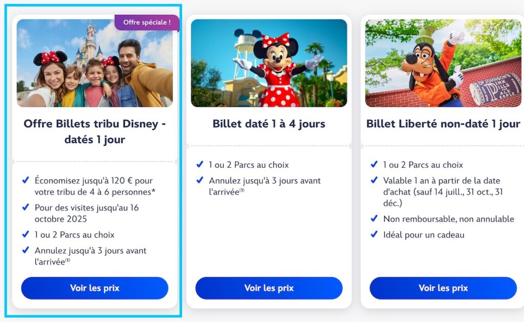 Promo billet Disney pas cher