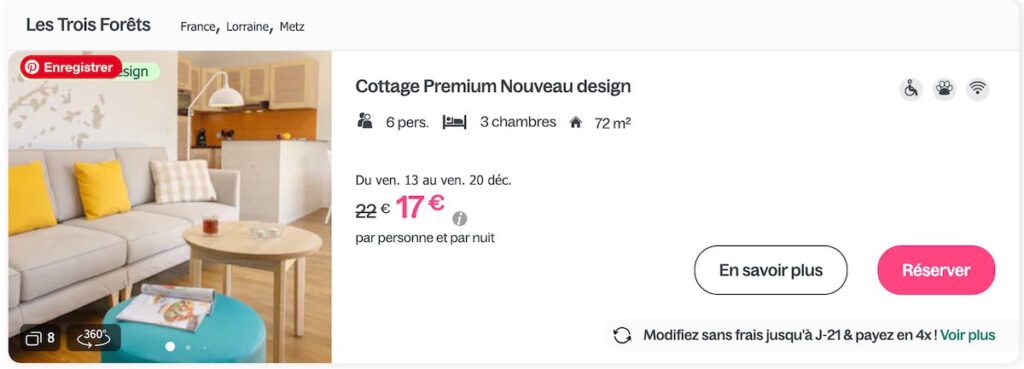 promo reduction cottage center parc hiver et noel 