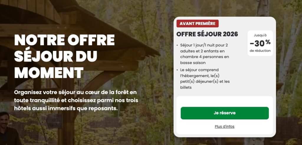 promo séjour hotel parc astérix saison 2026