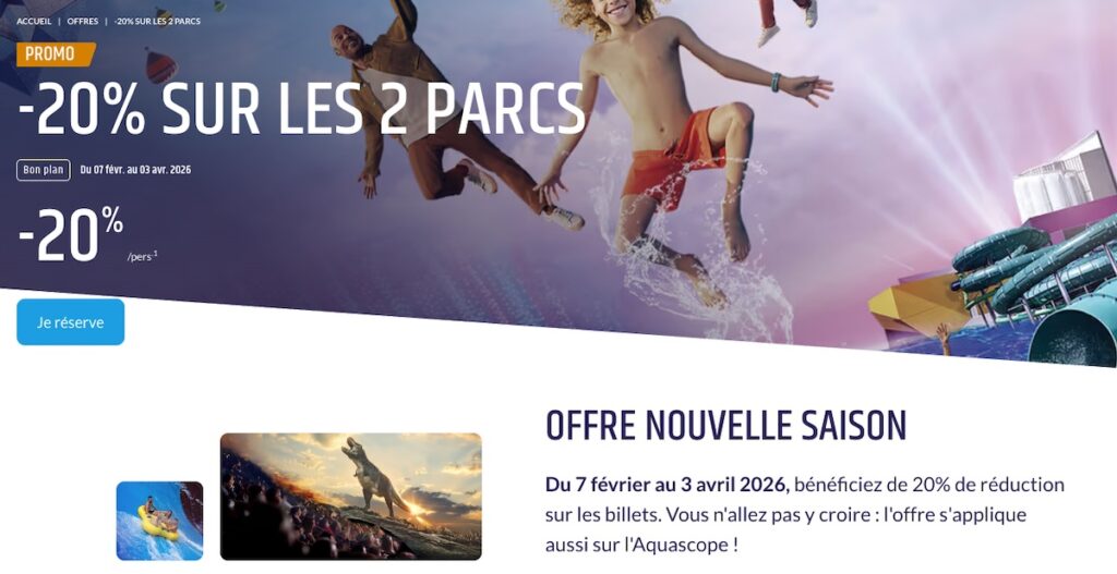 promo billet futuriscope et aquascope vacances hiver 2026
