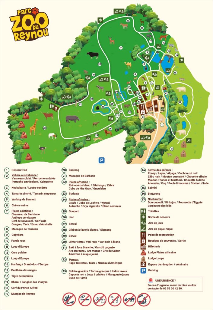 plan parc zoo Reynou tarif et infos pratiques