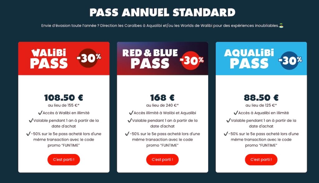 Tarif promo réduction pass abonnement annuel walibi belgique belgium -30%