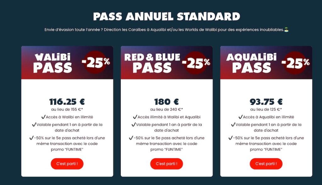 promo pass annuel abonnement Walibi Belgique 2026 pas cher