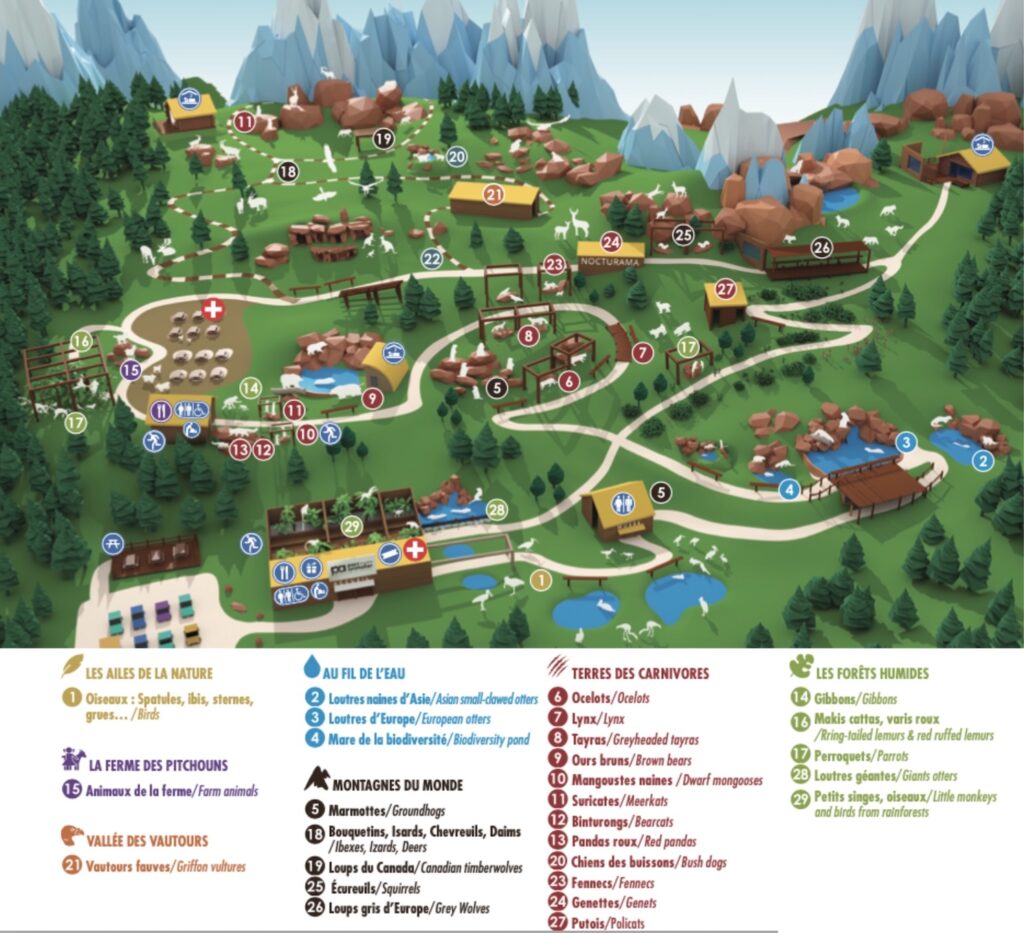 plan Parc animalier des pyrénes tarbes, colline aux marmottes zoo billet moins cher
