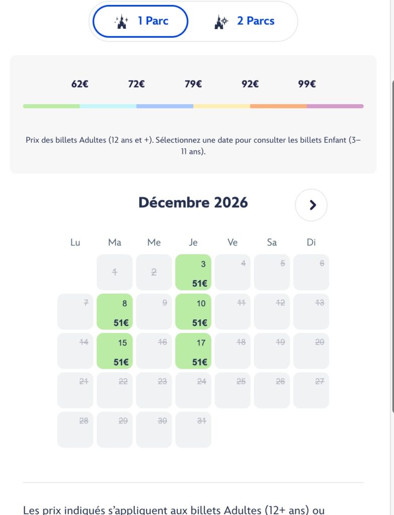Billet disney disneyland pas cher à 51€ (avant à 49€) ou et quand le trouver et acheter